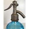 SIFONE BOTTIGLIA VETRO SELTZ AZZURRO Francesco Pescio CARPIGNANO S. ART DECO'