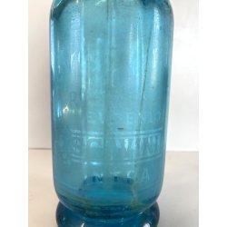 SIFONE BOTTIGLIA VETRO SELTZ AZZURRO Francesco Pescio CARPIGNANO S. ART DECO'