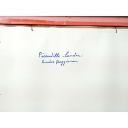 ANTICO QUADRO Enrico Boggione CIRCUS LONDRA DIPINTO OLIO TAVOLA EPOCA 1960