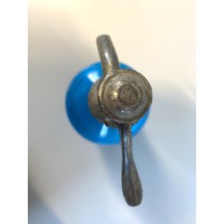 SIFONE SELTZ BOTTIGLIA VETRO AZZURRO "Antonietti Omegna" RICARD ART DECO'