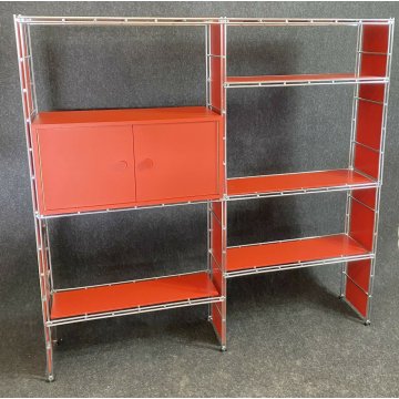 LIBRERIA MODULARE MULTISTRUX DESIGN FERRO MULTIMUEBLE CROMATO ANNI 60 VINTAGE