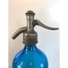 SIFONE SELTZ BOTTIGLIA VETRO AZZURRO "Antonietti Omegna" RICARD ART DECO'
