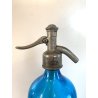 SIFONE SELTZ BOTTIGLIA VETRO AZZURRO "Antonietti Omegna" RICARD ART DECO'