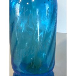 SIFONE SELTZ BOTTIGLIA VETRO AZZURRO "Antonietti Omegna" RICARD ART DECO'