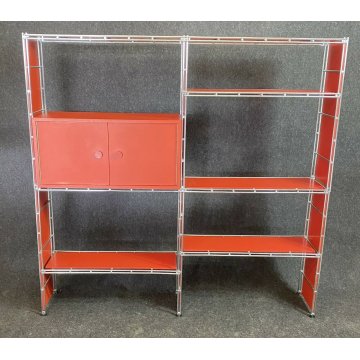 LIBRERIA MODULARE MULTISTRUX DESIGN FERRO MULTIMUEBLE CROMATO ANNI 60 VINTAGE