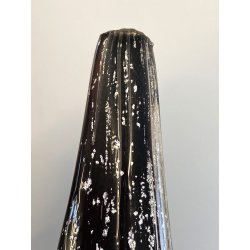 FIGURA GALLO PAVONE UCCELLO VETRO Murano SOMMERSO NERO AVVENTURINA ARGENTO ORO