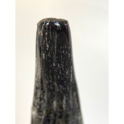 FIGURA GALLO PAVONE UCCELLO VETRO Murano SOMMERSO NERO AVVENTURINA ARGENTO ORO