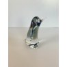 SCULTURA FIGURA PINGUINO VETRO Murano TRANSPARENTE  GRIGIO 10,5 cm/h