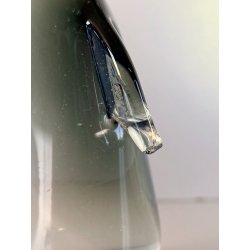 SCULTURA FIGURA PINGUINO VETRO Murano TRANSPARENTE  GRIGIO 10,5 cm/h