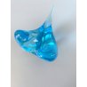 SCULTURA FIGURA UCCELLINI ABBRACCIO VETRO Murano TRANSPARENTE  TURCHESE 9 cm/h