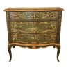 ANTICA COMO Luigi XV 1900 CASSETTIERA VENEZIANA 3 CASSETTI dipinta Verde Oro