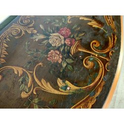 ANTICA COMO Luigi XV 1900 CASSETTIERA VENEZIANA 3 CASSETTI dipinta Verde Oro