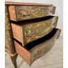 ANTICA COMO Luigi XV 1900 CASSETTIERA VENEZIANA 3 CASSETTI dipinta Verde Oro