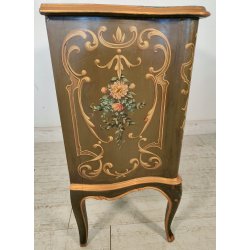 ANTICA COMO Luigi XV 1900 CASSETTIERA VENEZIANA 3 CASSETTI dipinta Verde Oro