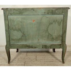 ANTICA COMO Luigi XV 1900 CASSETTIERA VENEZIANA 3 CASSETTI dipinta Verde Oro