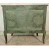ANTICA COMO Luigi XV 1900 CASSETTIERA VENEZIANA 3 CASSETTI dipinta Verde Oro