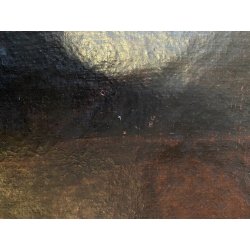 GRANDE ANTICO DIPINTO OLIO Sacra Famiglia FUGA in EGITTO ARTE RELIGIOSA 84x69 cm