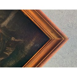 ANTICO DIPINTO OLIO Sacra Famiglia L' ADORAZIONE DEI MAGI RELIGIOSO  53,5 x69 cm