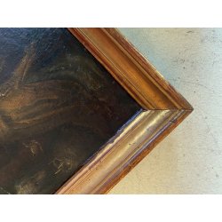 ANTICO DIPINTO OLIO Sacra Famiglia L' ADORAZIONE DEI MAGI RELIGIOSO  53,5 x69 cm