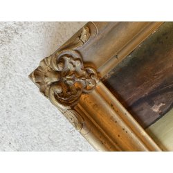 ANTICO DIPINTO OLIO VEDUTA "Squero di San Trovaso" CANTIERE GONDOLE VENEZIA 1874