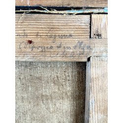 ANTICO DIPINTO OLIO VEDUTA "Squero di San Trovaso" CANTIERE GONDOLE VENEZIA 1874