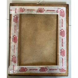 ANTICO QUADRO DIPINTO OLIO PAESAGGIO RURALE CORTILE SCALA BALLATOIO