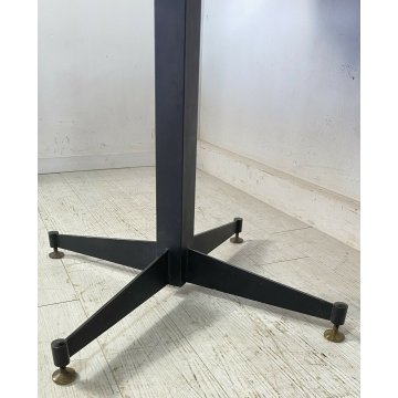TAVOLO DESIGN ROTONDO ANNI 60 ATTR. ICO PARISI TABLE LEGNO OTTONE FERRO 4 GAMBE 