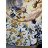 ANTICO PIATTO PARATA MAIOLICA POLICROMA SCENA MITOLOGICA DECORO GROTTESCHE ø52cm