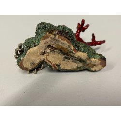 PICCOLA SCULTURA GRANCHIO ARGENTO 800 BASE METALLO POLICROMO BARRIERA CORALLINA