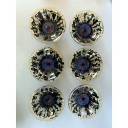 RARO SET 6 COPPE VETRO MURANO Vedar Milano DECORO NEOCLASSICO ANNI '30 ø12,5cm