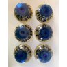 RARO SET 6 COPPE VETRO MURANO Vedar Milano DECORO NEOCLASSICO ANNI '30 ø12,5cm