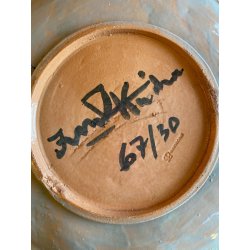 GRANDE  PIATTO CERAMICA DESIGN Kodra Ibrahim PER Rossicone 67/30 ANNI '70 ø 43cm