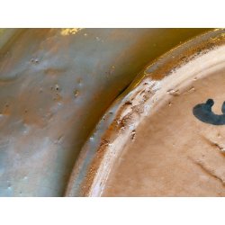 GRANDE  PIATTO CERAMICA DESIGN Kodra Ibrahim PER Rossicone 67/30 ANNI '70 ø 43cm