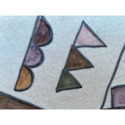 GRANDE  PIATTO CERAMICA DESIGN Kodra Ibrahim PER Rossicone 67/30 ANNI '70 ø 43cm