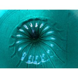 VASSOIO BOWL VETRO SOFFIATO MURANO MVM Cappellin FIRMATO VERDE SMERALDO ø44x5cm