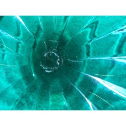 VASSOIO BOWL VETRO SOFFIATO MURANO MVM Cappellin FIRMATO VERDE SMERALDO ø44x5cm