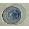 VASSOIO BOWL VETRO SOFFIATO MURANO V. Zecchin FONDO BACELLATO BLU ø 39,5x6 cm