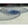 VASSOIO BOWL VETRO SOFFIATO MURANO V. Zecchin FONDO BACELLATO BLU ø 39,5x6 cm