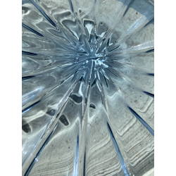 VASSOIO BOWL VETRO SOFFIATO MURANO V. Zecchin FONDO BACELLATO BLU ø 39,5x6 cm