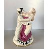 SCULTURA STATUINA CERAMICA POLICROMA Fabris PIERROT DONNA NUDO EROTICO ART DECO