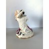 SCULTURA STATUINA CERAMICA POLICROMA Fabris PIERROT DONNA NUDO EROTICO ART DECO