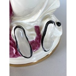 SCULTURA STATUINA CERAMICA POLICROMA Fabris PIERROT DONNA NUDO EROTICO ART DECO