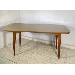 TAVOLO PRANZO DESIGN ANNI 60 ATTR Ico Parisi LEGNO VETRO TABLE VINTAGE