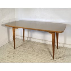 TAVOLO PRANZO DESIGN ANNI 60 ATTR Ico Parisi LEGNO VETRO TABLE VINTAGE