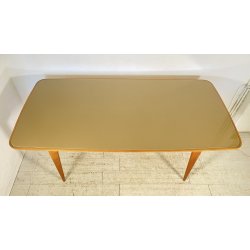 TAVOLO PRANZO DESIGN ANNI 60 ATTR Ico Parisi LEGNO VETRO TABLE VINTAGE