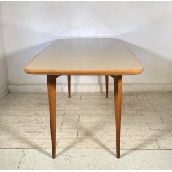 TAVOLO PRANZO DESIGN ANNI 60 ATTR Ico Parisi LEGNO VETRO TABLE VINTAGE
