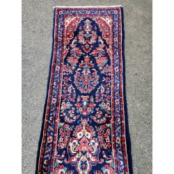 ANTICO TAPPETO PERSIANO 730x84 cm PASSATOIA LANA ROSSO BLU ORIENTALE HALL RUNNER