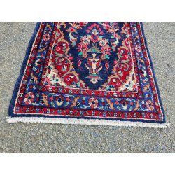 ANTICO TAPPETO PERSIANO 730x84 cm PASSATOIA LANA ROSSO BLU ORIENTALE HALL RUNNER