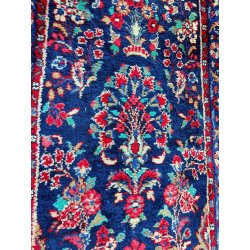 ANTICO TAPPETO PERSIANO 730x84 cm PASSATOIA LANA ROSSO BLU ORIENTALE HALL RUNNER