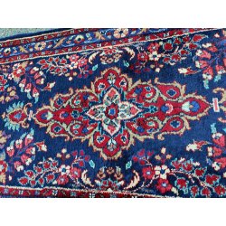 ANTICO TAPPETO PERSIANO 730x84 cm PASSATOIA LANA ROSSO BLU ORIENTALE HALL RUNNER